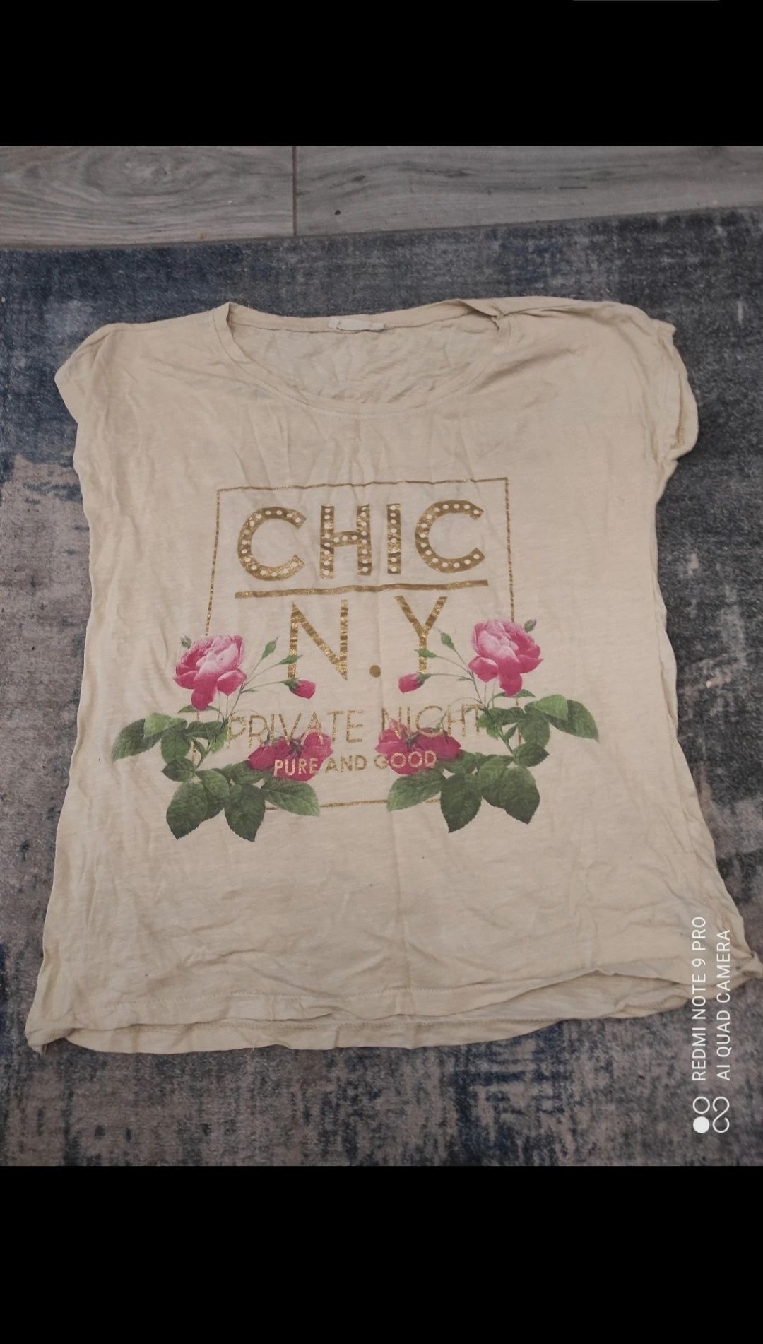 Żółty T-shirt damski