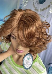 Натуральный парик перука имитация кожи славянский волос каштан локоны