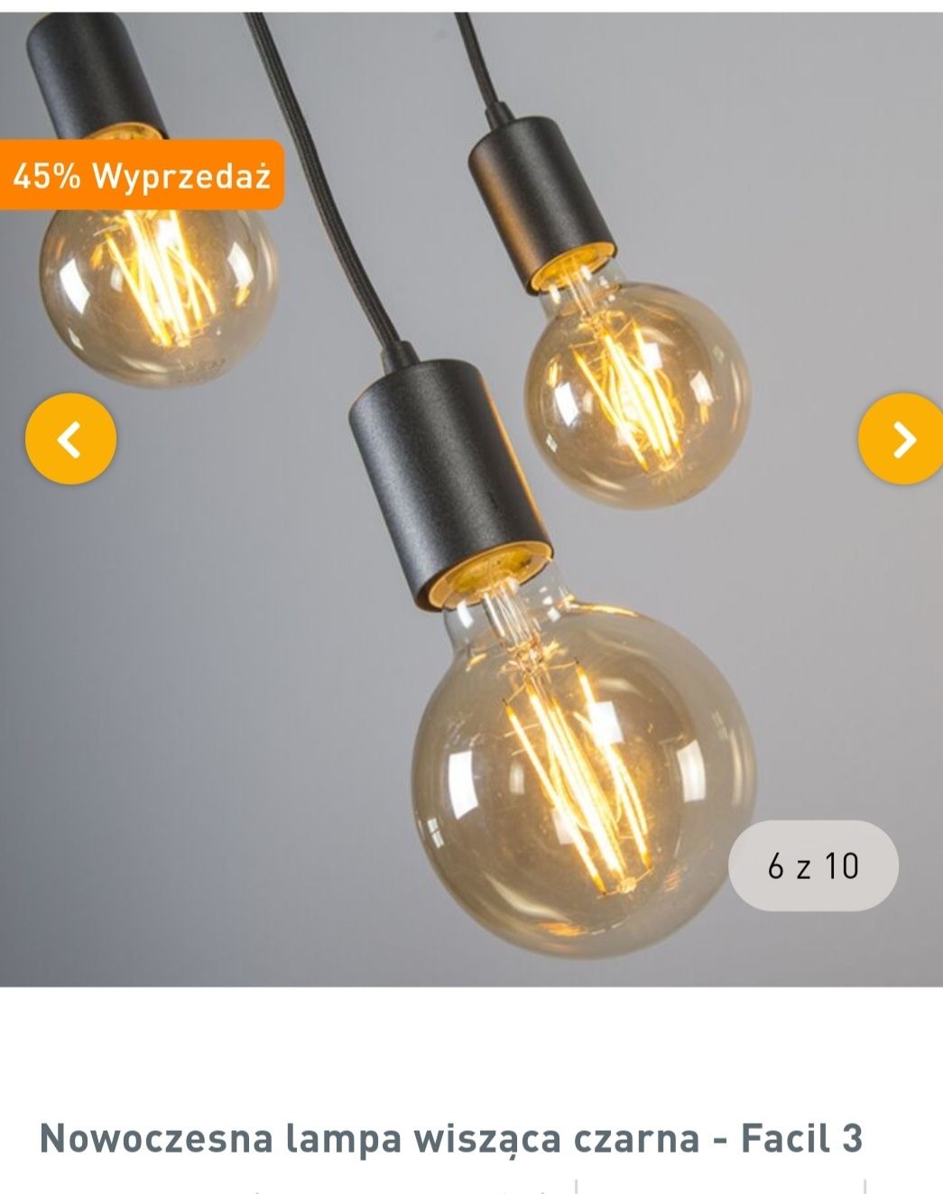 Nowoczesna lampa wisząca facil 3 pająk