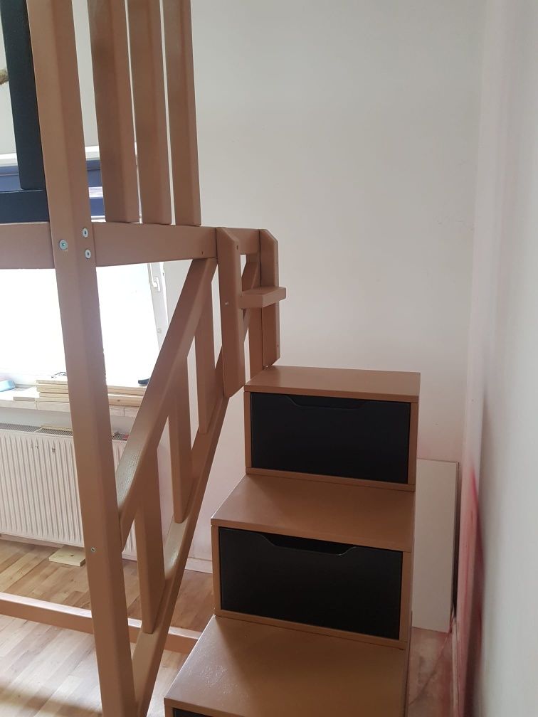 Łóżko na antresoli z siatka jutowa 80x160