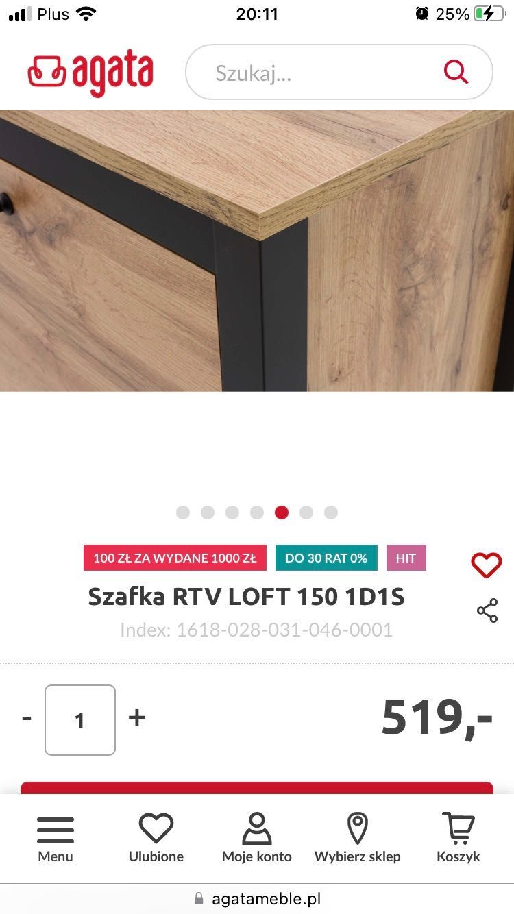 Szafka RTV loft  wotan