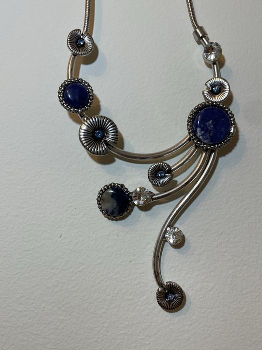 Кольє, намиста вінтаж камінь натуральний , посріблення