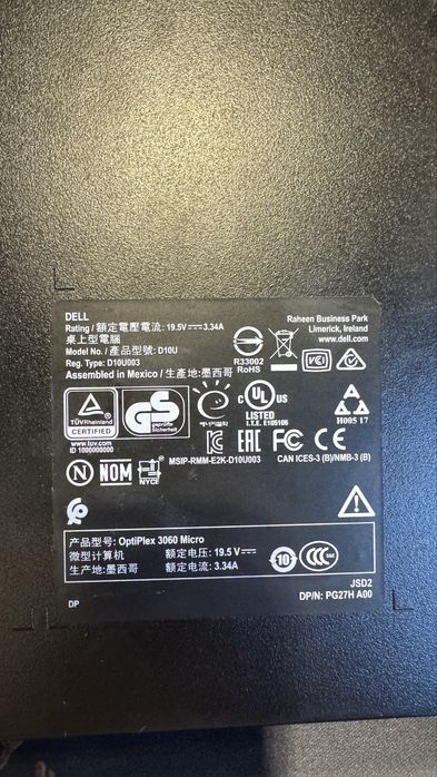 Mini Komputer Dell Optiplex 3060 Tiny I3 8GEN 16GB