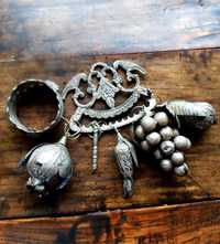 Antiga balangandã, amuleto afro-brasileiro de alpaca prata