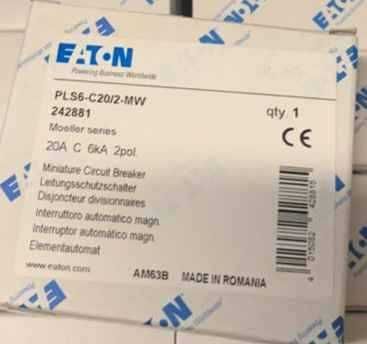Disjuntor 2Px20A C 6kA 2mod PLS6-C20/2-MW ref 242881 EATON