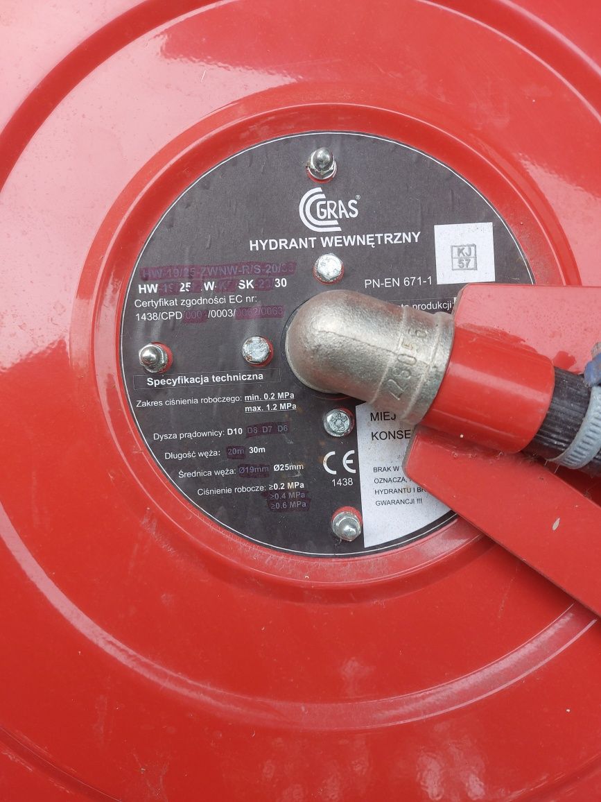 Hydrant wewnetrzny/wąż na bębnie 20m