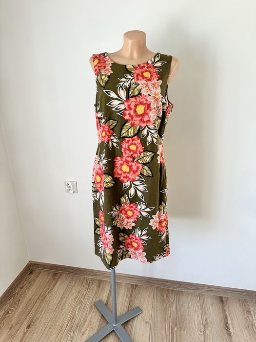 Lniana sukienka papaya rozmiar 40 57% len