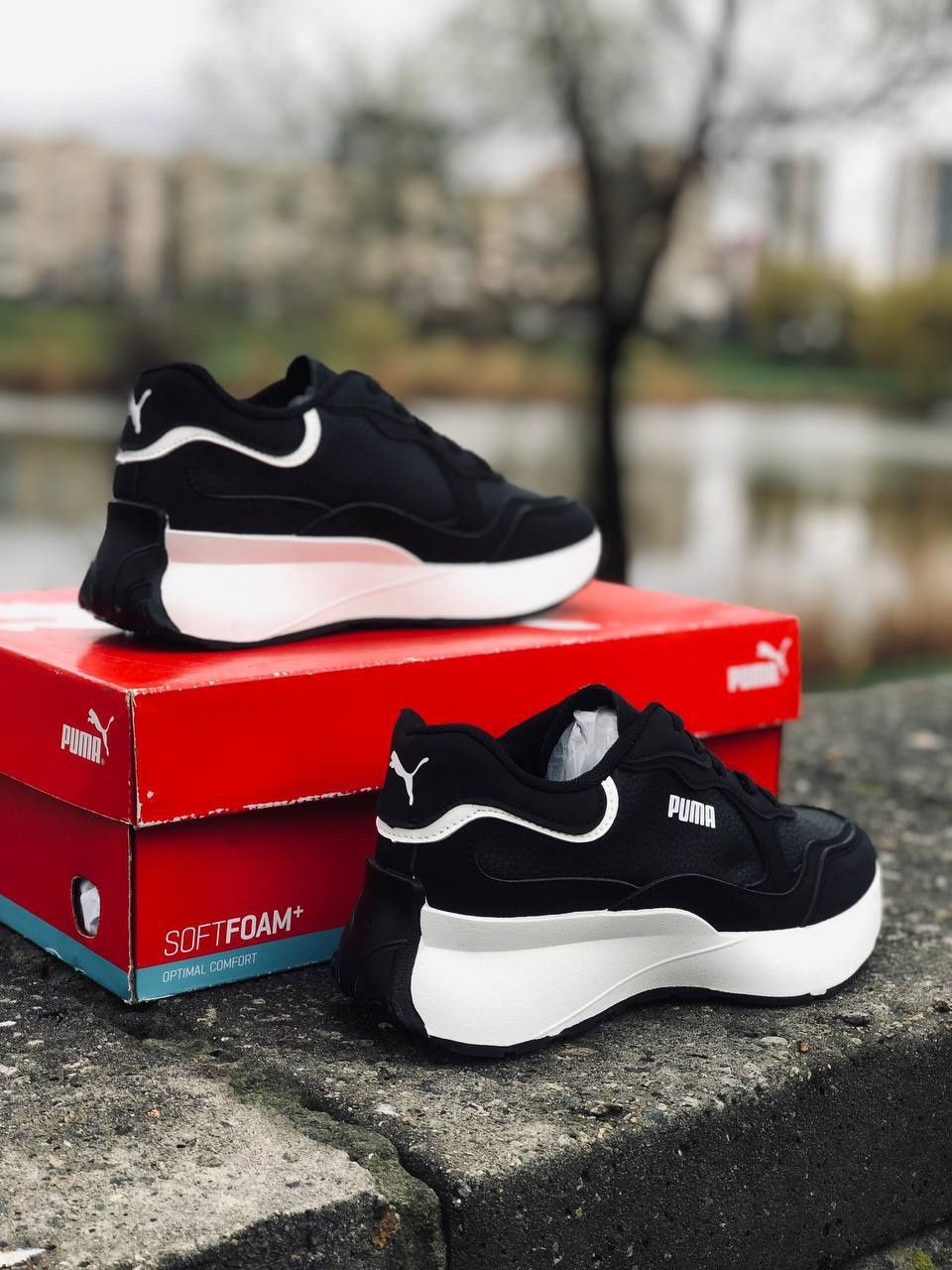 ХИТ СЕЗОНА! Черно-белые женские кроссовки Puma, топ качество 35-41 р.