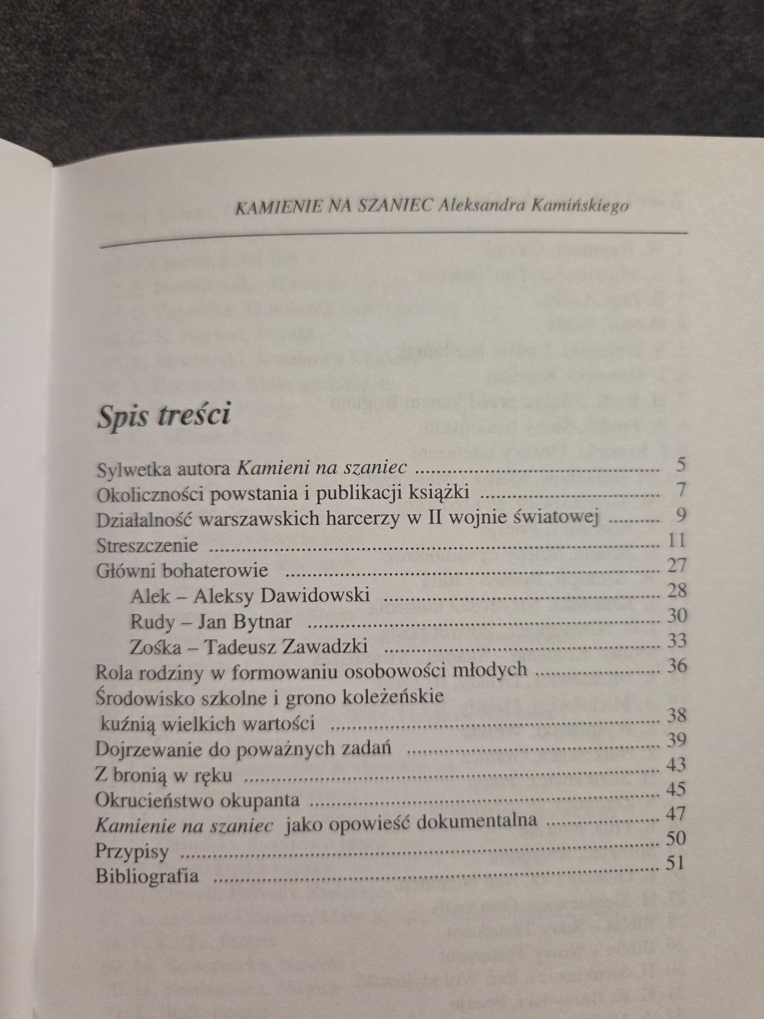 Kamienie Na Szaniec A.Kamiński opracowanie lektura klasa 7-8