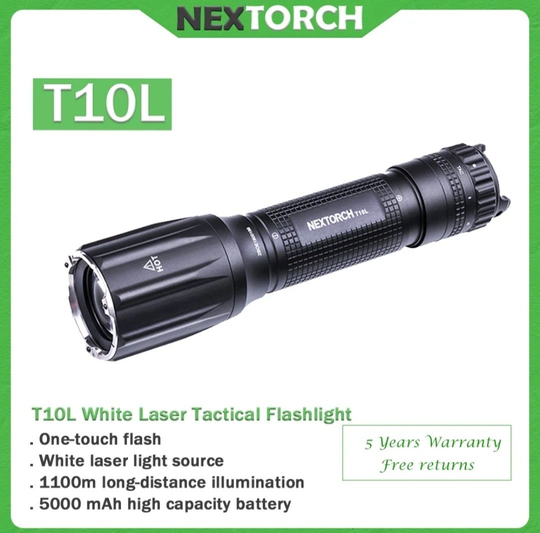 Nextorch T10L Тактический Фонарь 500 Люмен/1100м / 5000 mAh / IPX7
