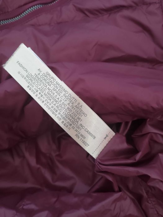 Kurtka Massimo Dutti puchowa puch naturaly S bordo