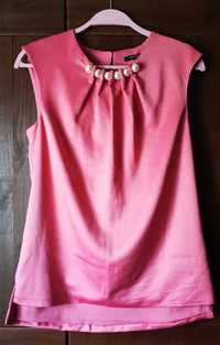 Bluzka różowa z ozdobnym dekoltem Orsay XS