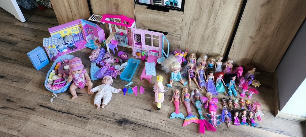 Duży zestaw lalek: Barbi, Baby Born, Enchantimals, L.O.L. Surprise
