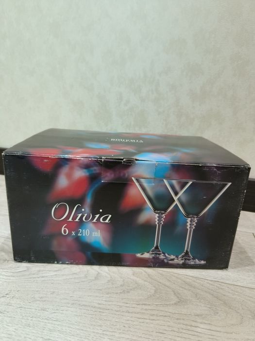 Келихи мартіні богемія 6 шт переноска для тварин