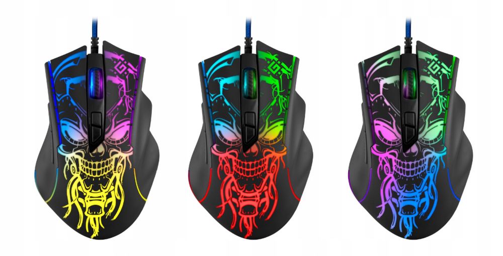 Myszka Przewodowa Dla Graczy Defender GM 928 Mysz Gamingowa RGB