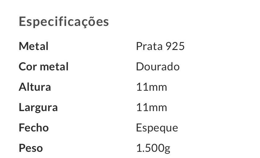 Brincos em prata dourada novos