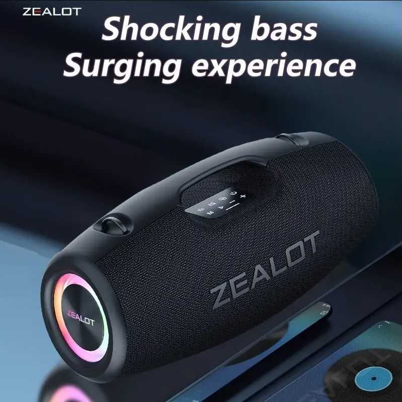 Блютуз колонка Zealot S78 100Вт Bluetooth-динамік і функця павербанка