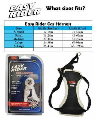 Szelki samochodowe bezuciskowe dla psa  Easy Rider XS Crash safe
