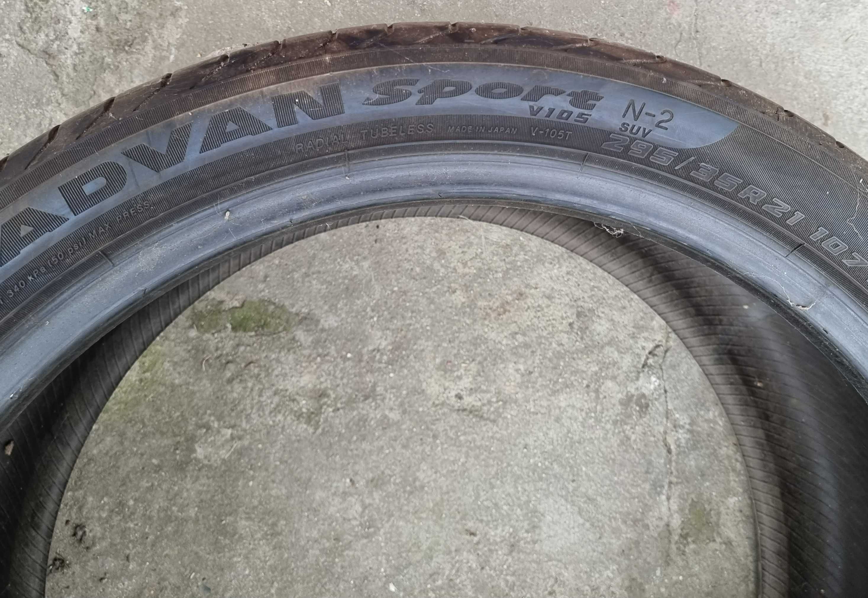 295/35R21 Yokohama Advan Sport * 1 sztuka* ** 179 B