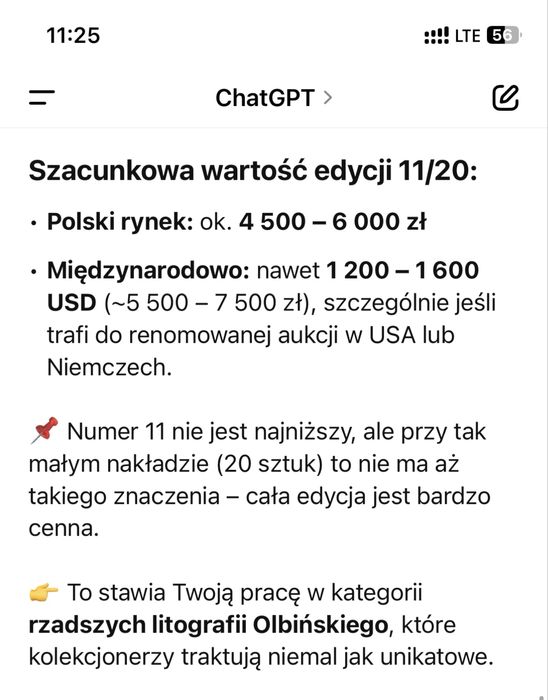 Litografia Rafał Olbiński 11/20 Bardzo Limitowana