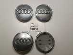 Conjunto 4 centros jante Audi 61mm Cinzento