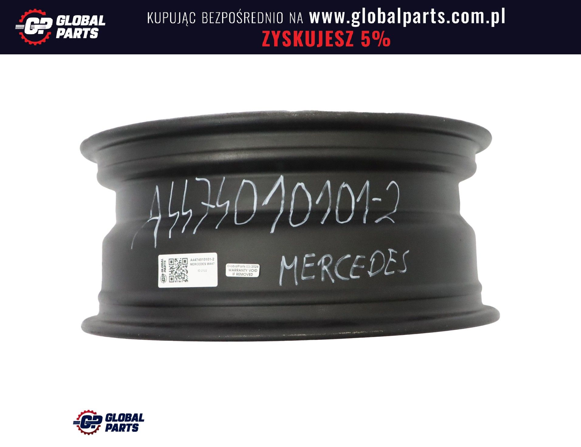 Mercedes Vito W447 Felga stalowa 16" 6.5J ET:52