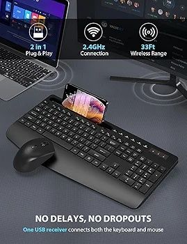 Zestaw klawiatury i myszy bezprzewodowej kc213  qwerty