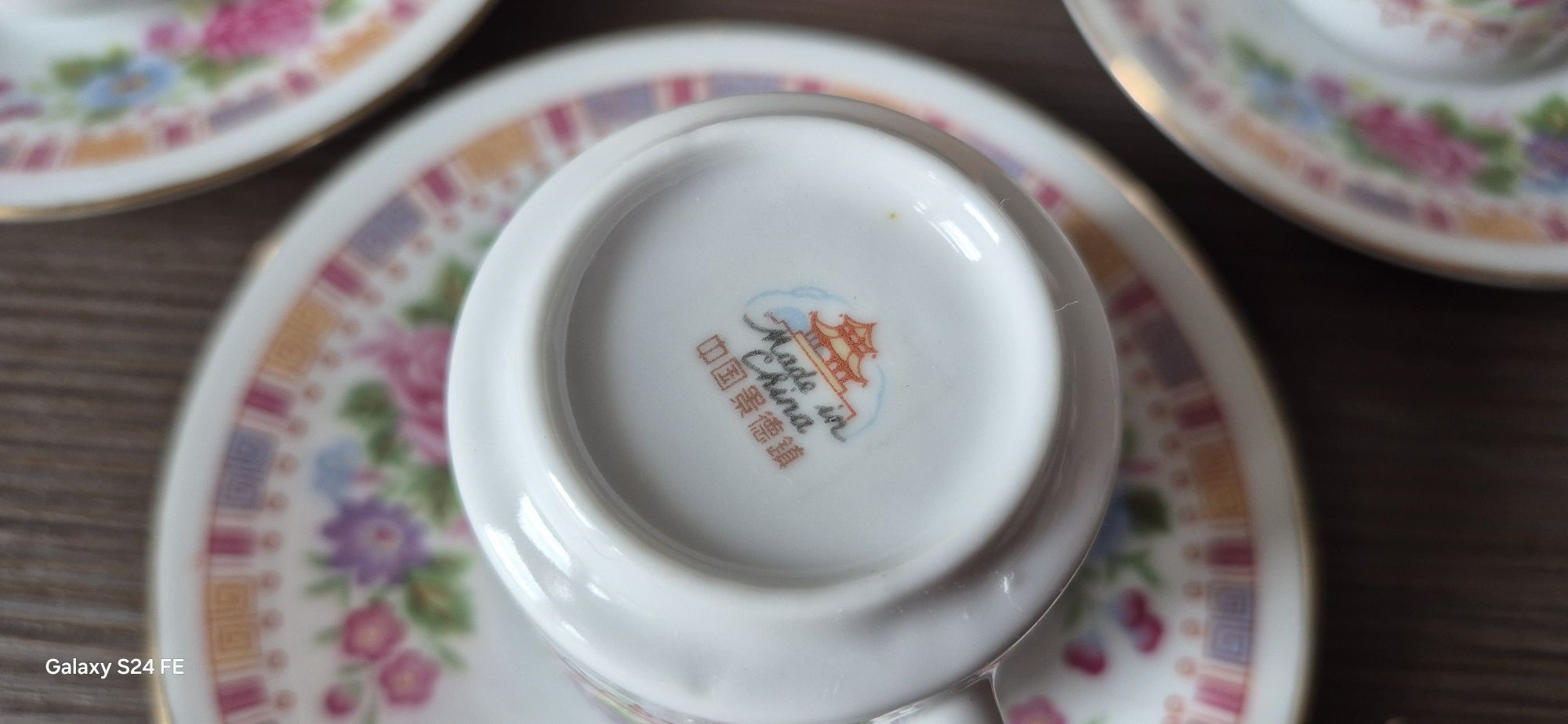Chińskie porcelanowe filiżanki do espresso 6szt. ze spodkami