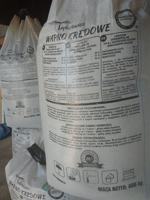 Wapno kredowe granulowane węglan wapnia CaCo3 95%reaktywność