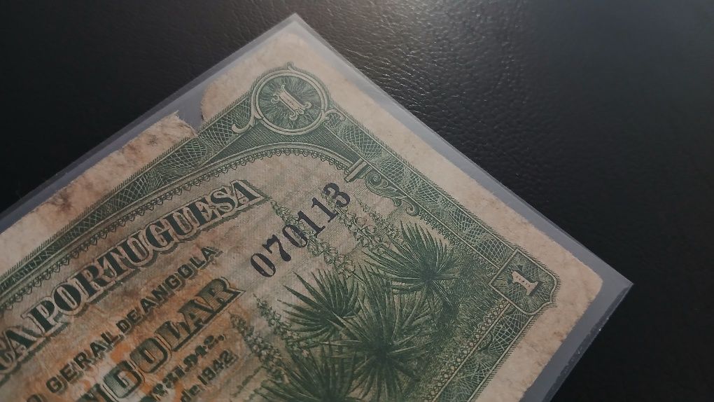 Nota de Angola de 1 Angolar de 1942