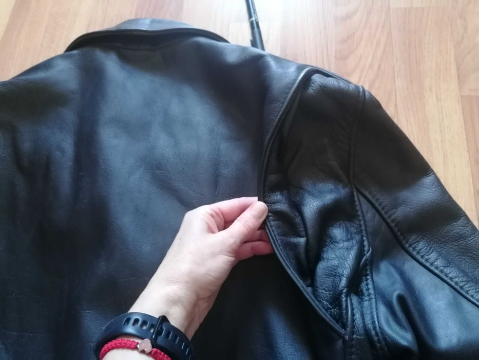 Kurtka ramoneska skóra naturalna, gruba S /M czarna damska