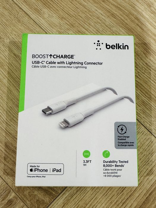 Belkin Kabel USB-C Lightning . 1m Nowy . Certyfikowany