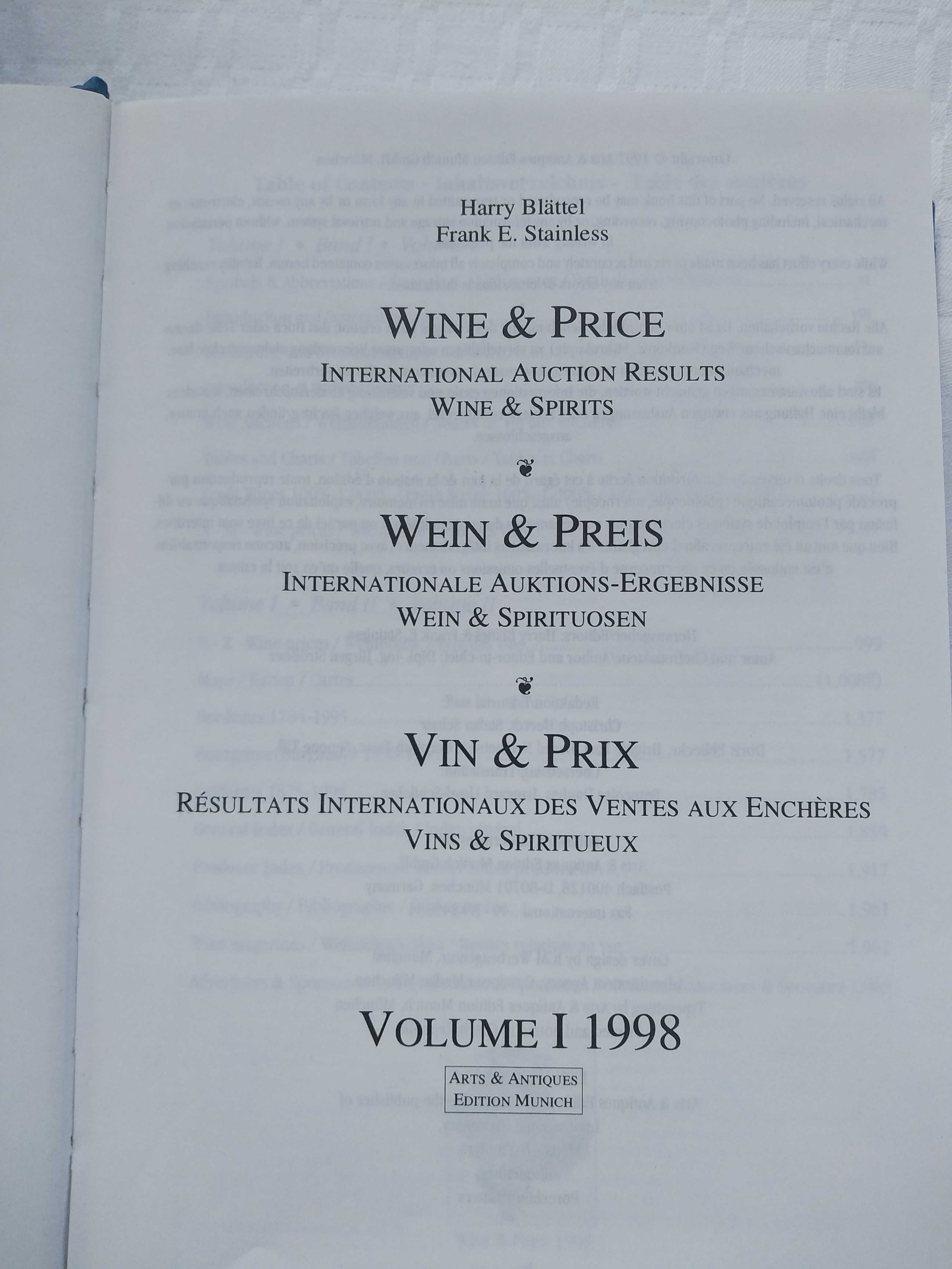 2 Volumes do Livro Wine & Price 1996
