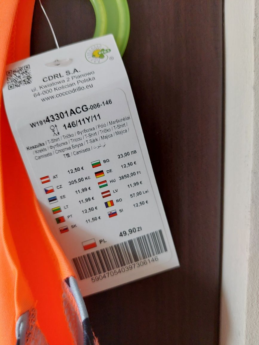 NOWA koszulka bluzka sportowa akrobatyka coccodrillo rozm. 146