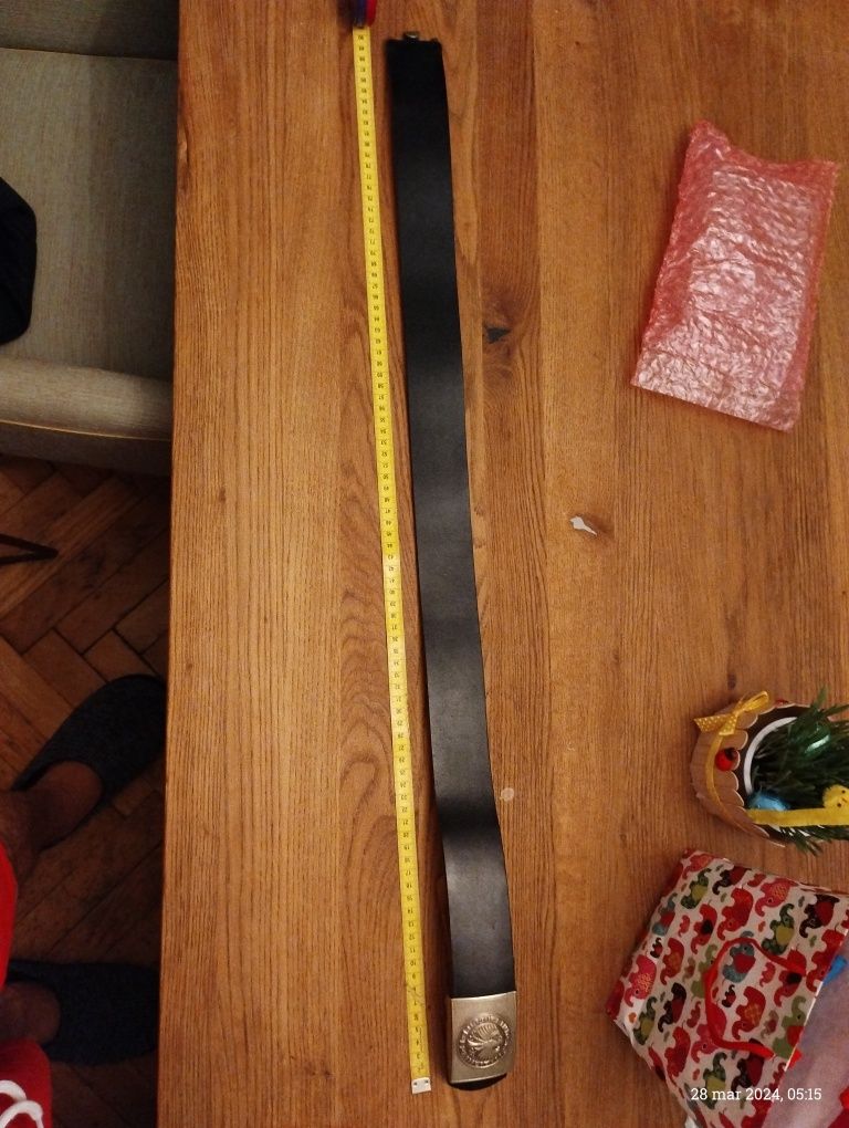 Pasek regulowany 90 cm na 5 cm skórzany gruby