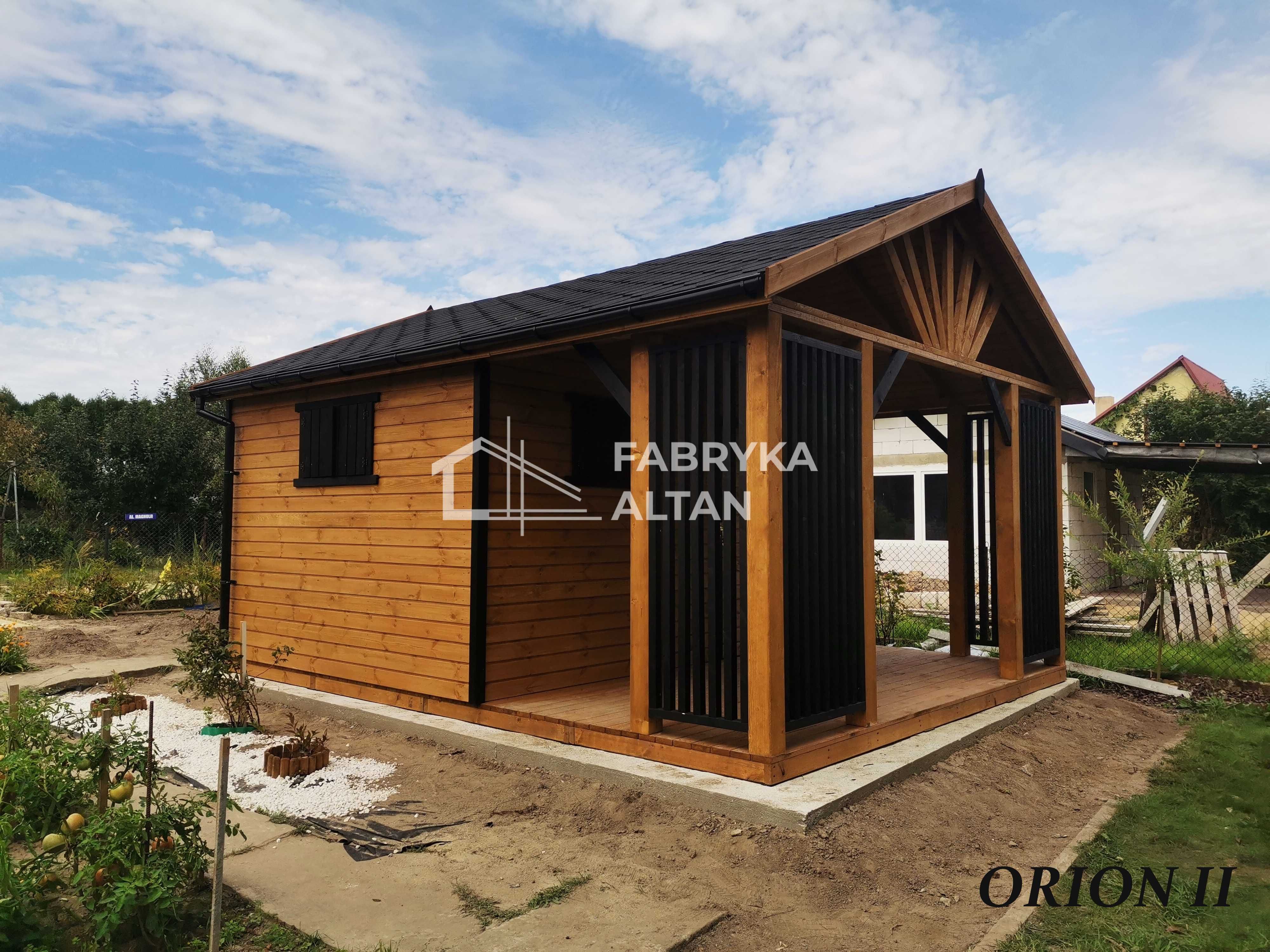 Domek drewniany, letniskowy, domki, z tarasem, ORION II, 4x5m