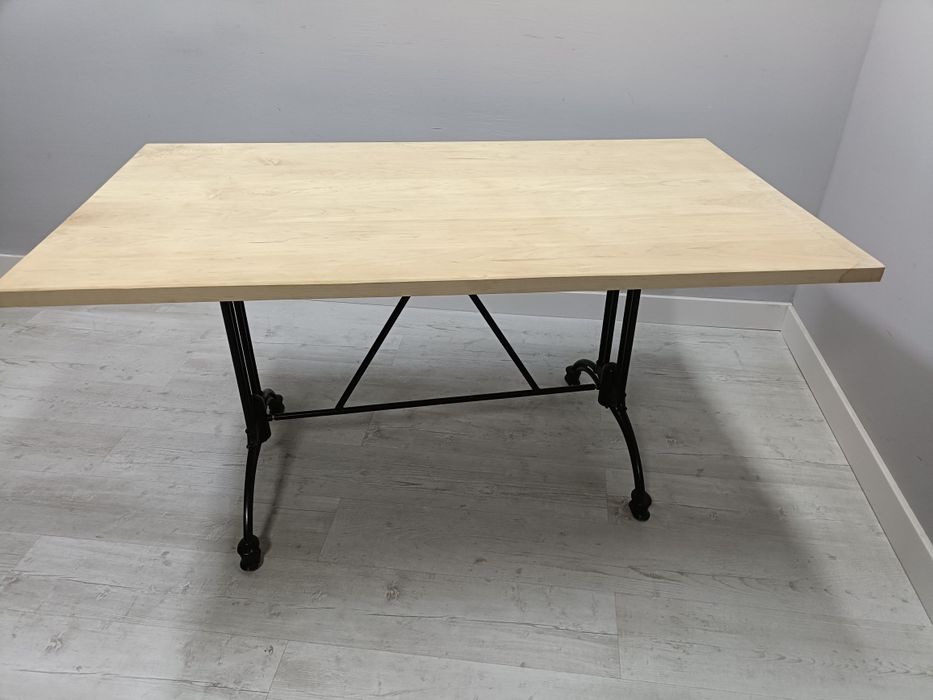 Stół do restauracji loft akacja na metalowej nodze 6szt