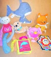 Комплект мягких игрушек для малыша животные погремушки