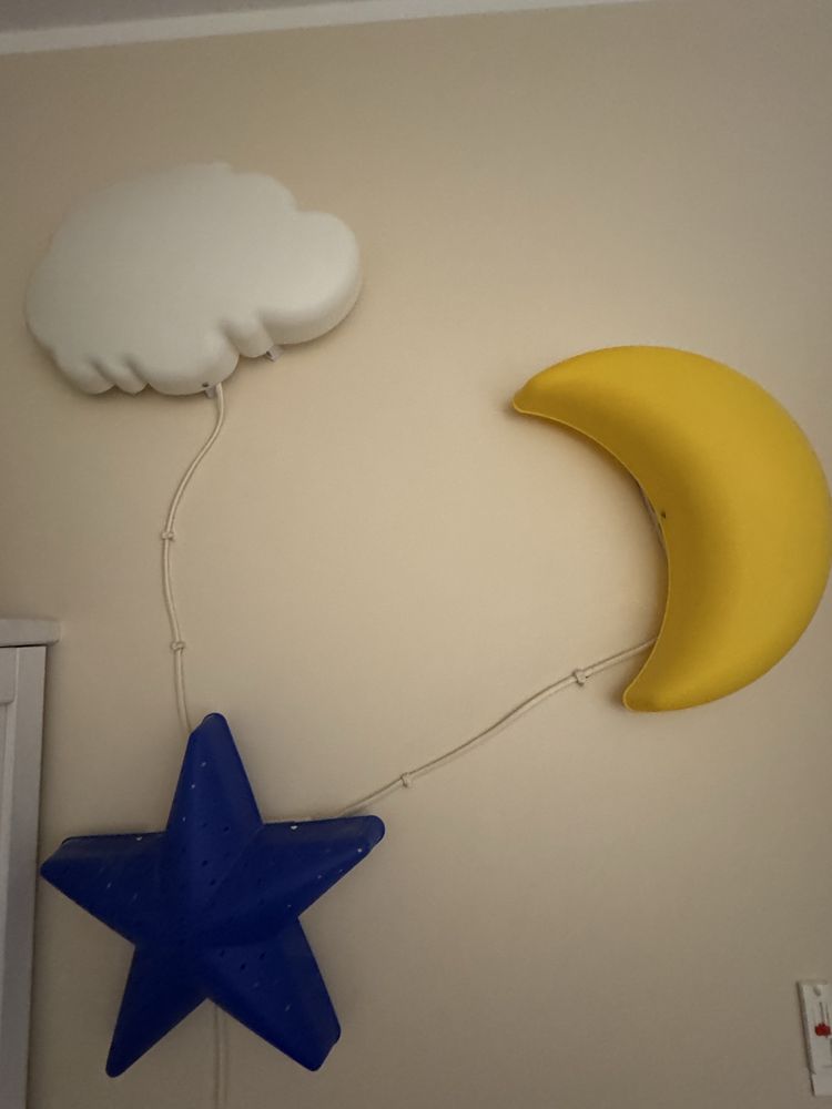 Lampy Ikea zestaw księżyc chmurka gwiazda lampa ścienna