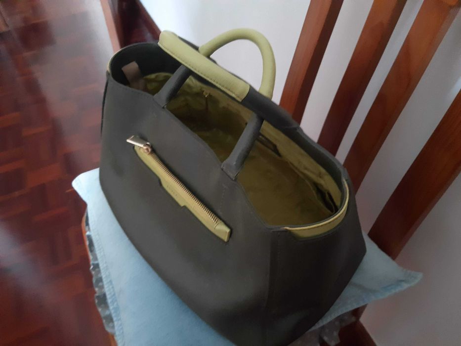 Mala de mão verde original FURLA, excelente estado