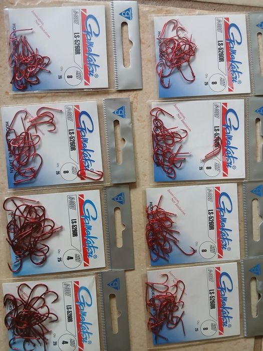 8 paczek nowych haczyków gamakatsu