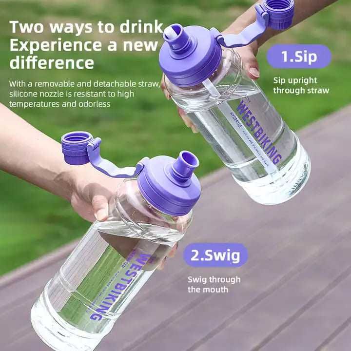 Спортивная бутылка для воды с поилкой West Biking 2L фляга велофляга