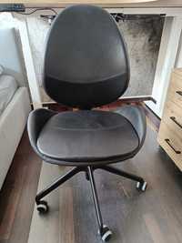 HATTEFJALL Fotel biurowy skórzany / krzesło IKEA + nowe podłokietniki