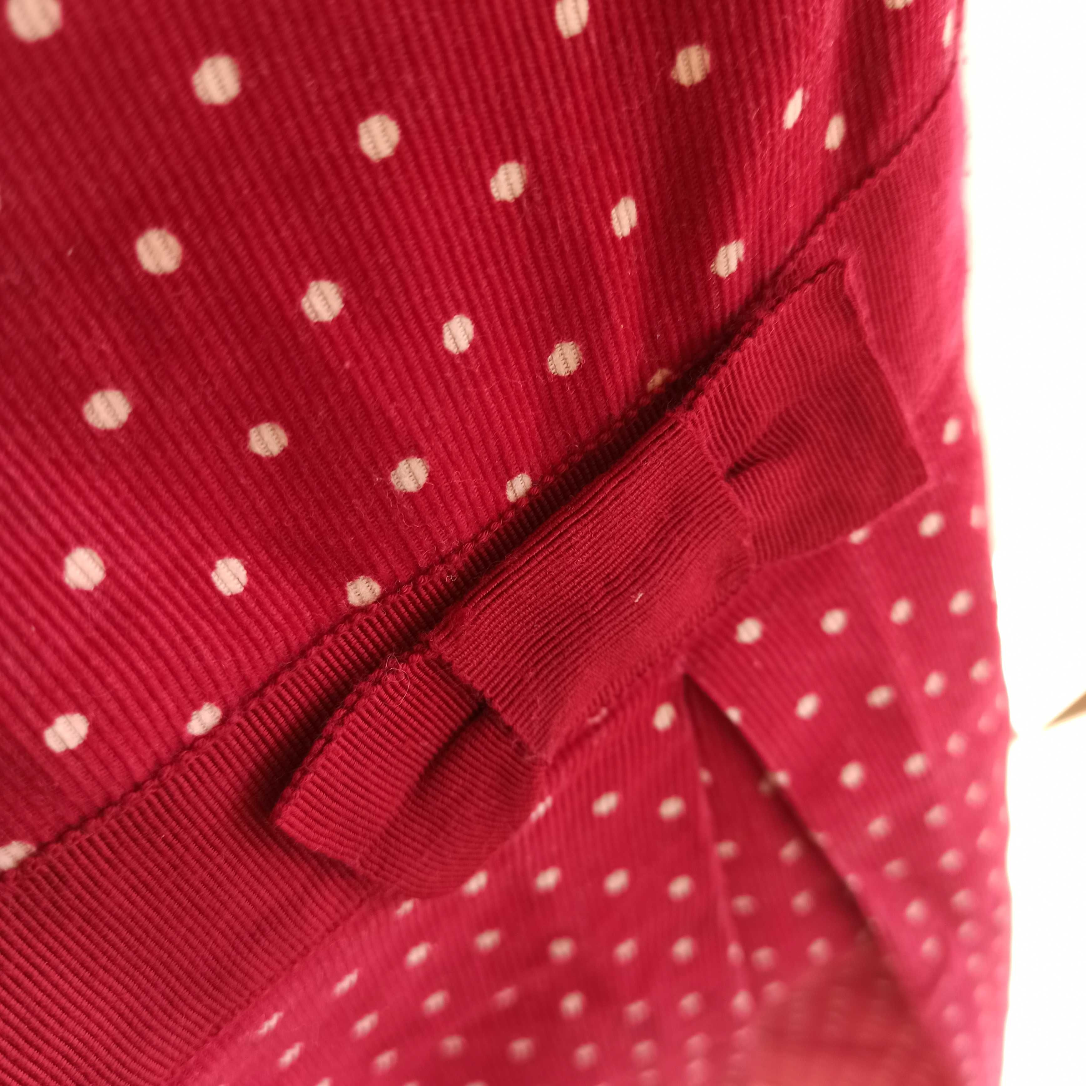 Sukienka sztruksowa święta kokarda czerwona 4 latka 104 GAP