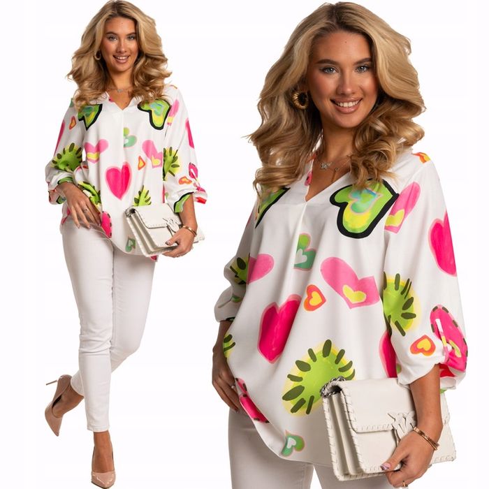 Elegancka Luźna Modna Bluzka Damska Dużo Rozmiarów Polski Produkt