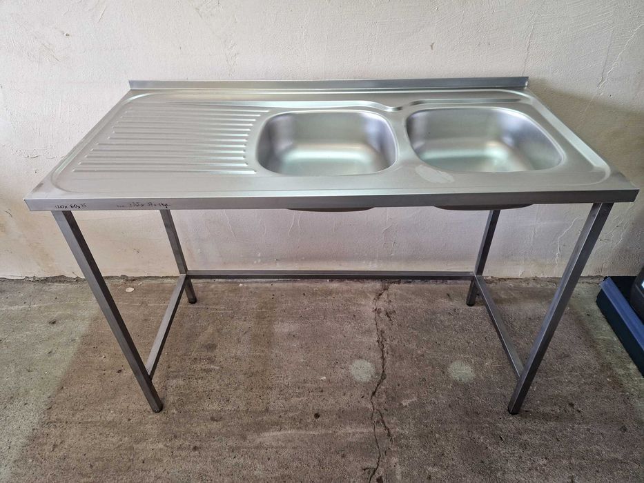 MEBLE GASTRONOMICZNE! Wyprzedaż Zlew 2 komorowy z ociekaczem 120x60x85