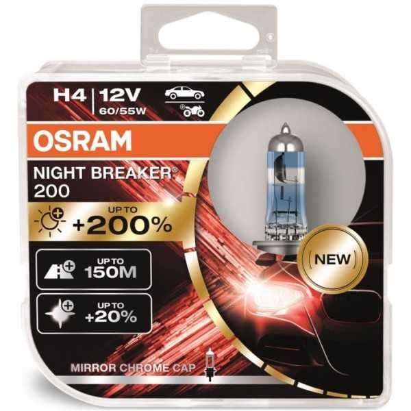 Novas Lâmpadas Osram Night Breaker 200 H7, H4, H11