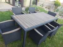 Technorattan VILLANA meble ogrodowe stół 200x100 cm i 6 foteli,krzeseł