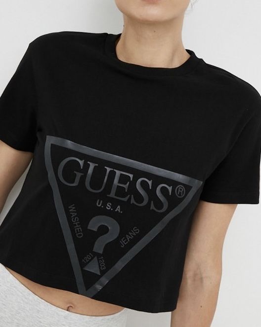 Бавовняна чорна  футболка Guess