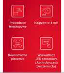 Piekarnik do zabudowy Amica  EB6541 INOX grill teleskopowe prowadnice